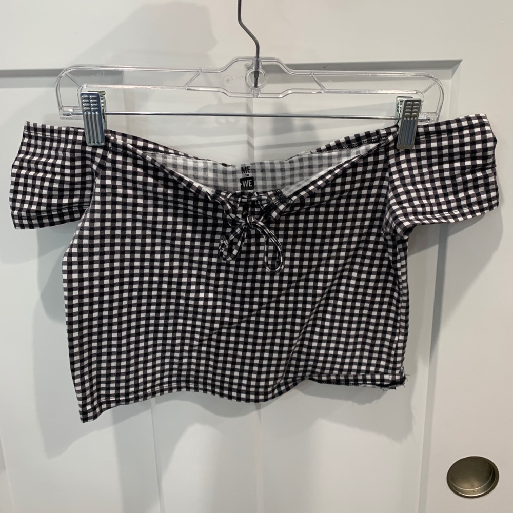 PacSun cropped gingham off the shoulder top